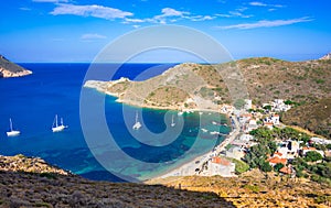 View of the gulf of Porto Kagio, near the cape of Tainaro, Peloponnese.