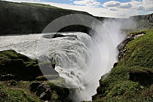 A view of the Gulfoss Waterfall in Iceland