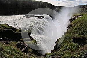 A view of the Gulfoss Waterfall in Iceland