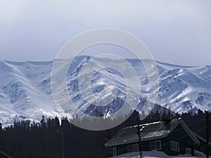 A view of Gulmarg during winter season after the snow fall