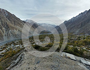 View of Gulmit Gojal Hunza Gilgit Baltistan Pakistan from the ancient historical fort