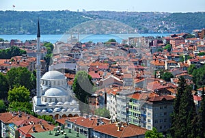 The view of Haci mahmut camii and residential houses in Besiktas district of Istanbul