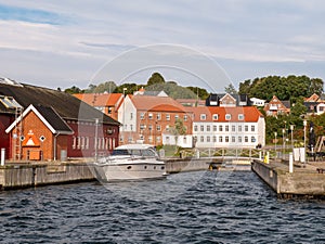 View of Hadsund along Mariager Fjord, Himmerland, Nordjylland, Denmark