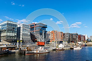 View of the Hafencity in Hamburg