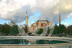 View of the Haghia Sophia church in Istanbul