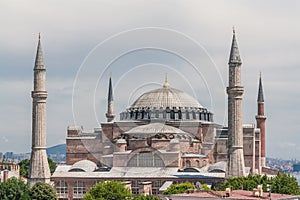 View of Hagia Sophia, Aya Sofya, Istanbul, Turkey.