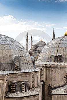 View from the Hagia Sophia to the Sultan Ahmet Mosque