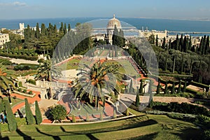 View of Haifa from Bahai gardens. Israel