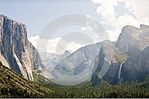 View of Half Dome with Bridaleveil falls photo