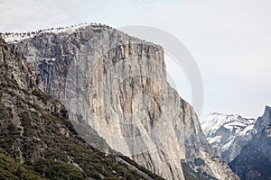 View of Half dome landscape at Yosemite National Park in the winter,USA