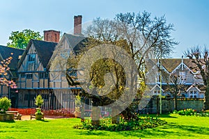 View of the Hall's Croft gardens in Stratford upon Avon, England