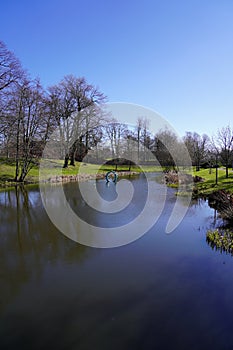 View of Halmstad central park, Slottsparken is located in Halmstad in the province of Halland on the Swedish west coast. photo