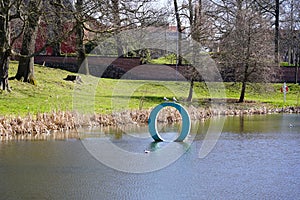 View of Halmstad central park, Slottsparken is located in Halmstad in the province of Halland on the Swedish west coast.