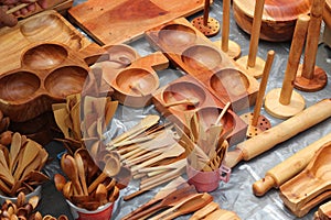 View handmade wooden kitchen utensils