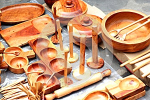 View handmade wooden kitchen utensils