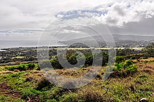 View of Hanga Roa on Easter Island, Chile