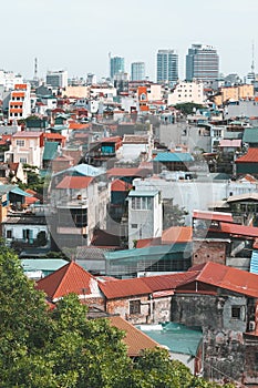 View of Hanoi rooftops in Vietnam