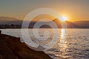 View from harbor, Iraklio, Crete, Greece