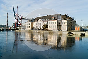 View of the harbor in the winter.