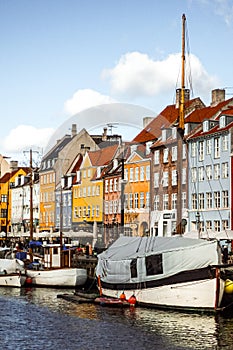 A view of the harbour in Copenhagen, in Denmark