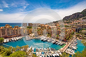 View of the harbour of Fontvieille, Monaco photo