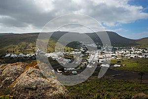 .View of Haria, the valley of the thousand palm trees in Lanzarote