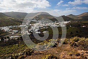 .View of Haria, the valley of the thousand palm trees in Lanzarote