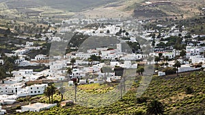 .View of Haria, the valley of the thousand palm trees in Lanzarote