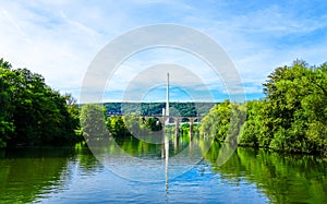 View of the Harkortsee and the surrounding landscape. Nature by the lake on the Ruhr.