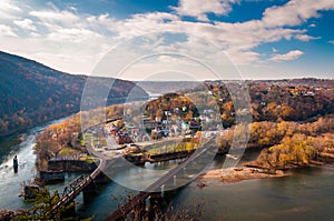 View of Harper's Ferry and the Potomac RIver from Maryland Heigh