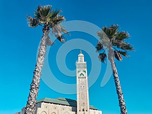 view of Hassan II Mosque in Casablanca, Morocco