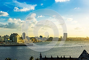 View of Havana city from the famous fortress el Morro del Reyes in Havana City - Serie Cuba Reportage