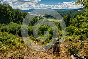 View from Havrania mountain in Stiavnicke vrchy towards Zarnovica