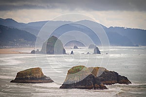 View of Haystack Rock from Ecola State Park. photo