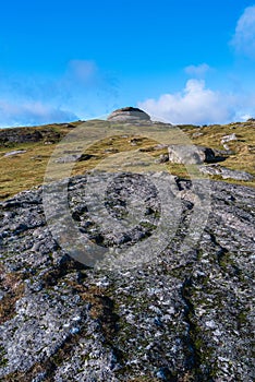 Haytor Rocks in Dartmoor Park in Devon in England photo