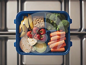 View of healthy food incased in a container - generated by ai photo