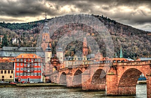 View of Heidelberg with Alte Brucke photo