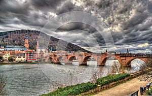 View of Heidelberg with Alte Brucke - Baden-WÃ¼rttemberg, German