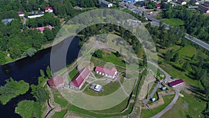 View from the height on the ancient fortress Korela. Priozersk, Leningrad region