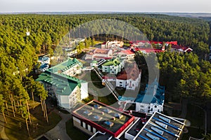 View from the height of the Autumn sanatorium Ruzhansky in Belarus photo