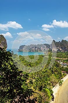 View from height of beach Rayleigh, Krabi, Thailand