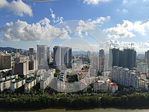 A view from the height  of the buildings of the city