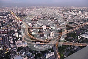 Thailand. View from the height of the evening Bangkok.