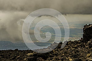 View from the heights of Etna Sicily