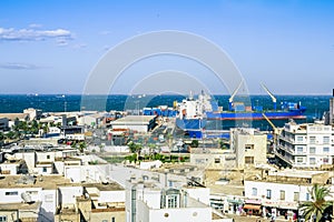 View from the heights over the port of Sousse Tunisia