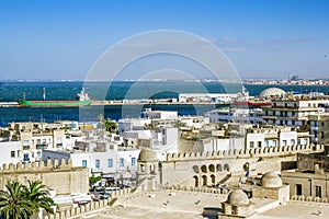 View from the heights over the port of Sousse Tunisia