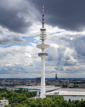 View of the Heinrich Hertz tower in the city center of Hamburg, Germany photo