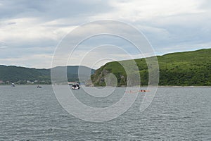 View of Helena Island from the Amur Bay in the Sea of Japan