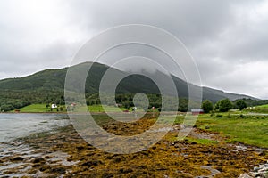 View of the Helgeland coast in northern Norway in Agskardet