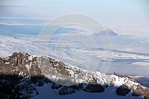 View from summit of Mount Erebus, Antarctica photo